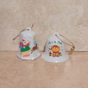 Lot Of 2 Vintage Christmas Bell Ornaments